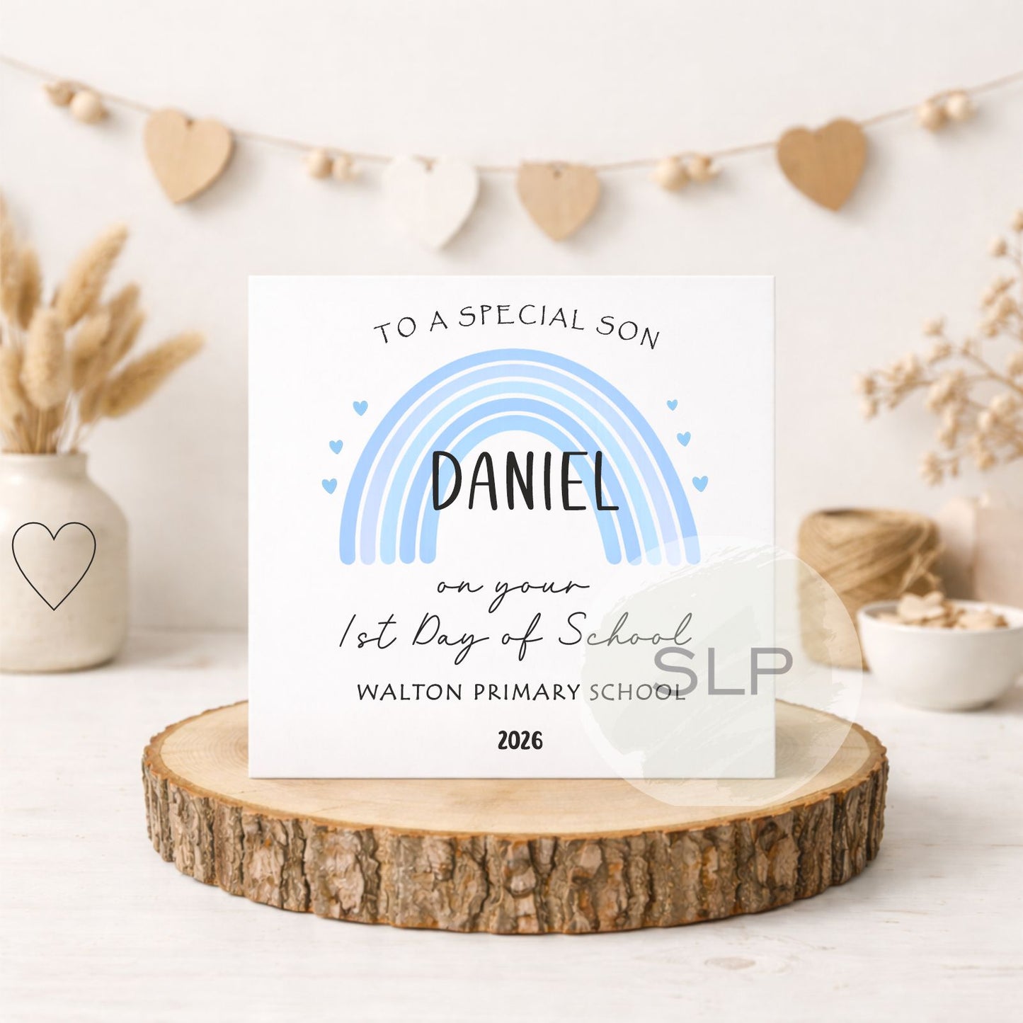 Personalised First Day of School Card | First Day at Nursery Card | Grandson / Son Back to School Card | Custom Name Keepsake