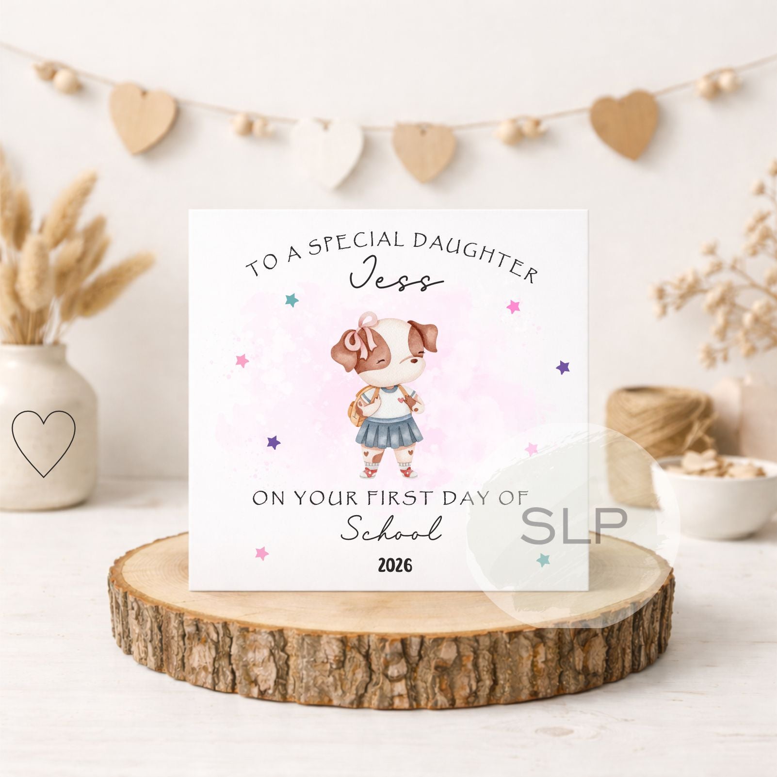 Personalised First Day of School Card | First Day at Nursery Card | Daughter / Son Back to School Card | Custom Name Keepsake