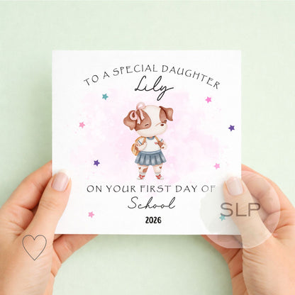 Personalised First Day of School Card | First Day at Nursery Card | Daughter / Son Back to School Card | Custom Name Keepsake
