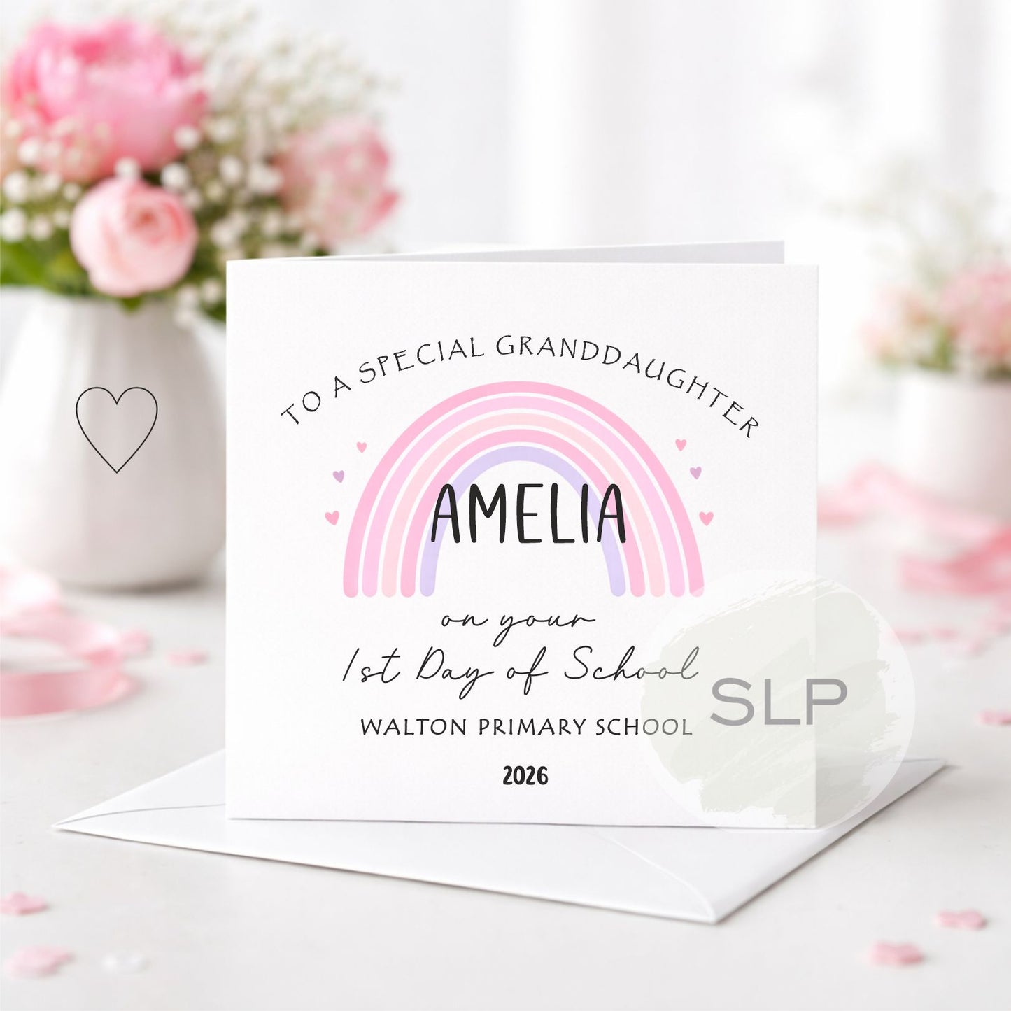 Personalised First Day of School Card | First Day at Nursery Card | Daughter / Granddaughter Back to School Card | Custom Name Keepsake
