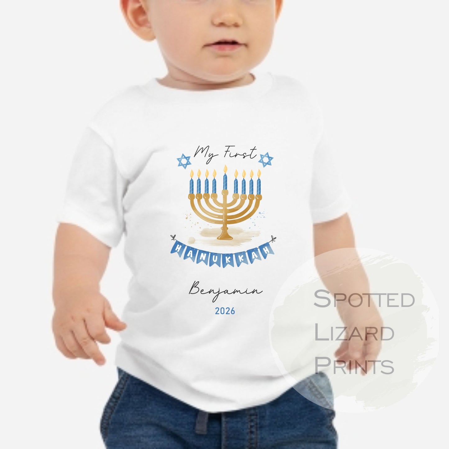 My First Hanukkah Personalised Baby - First Hanukkah sleepsuit - 1st Hanukkah Gift - Jewish Holiday Celebration - Chanukah Gift Baby Outfit