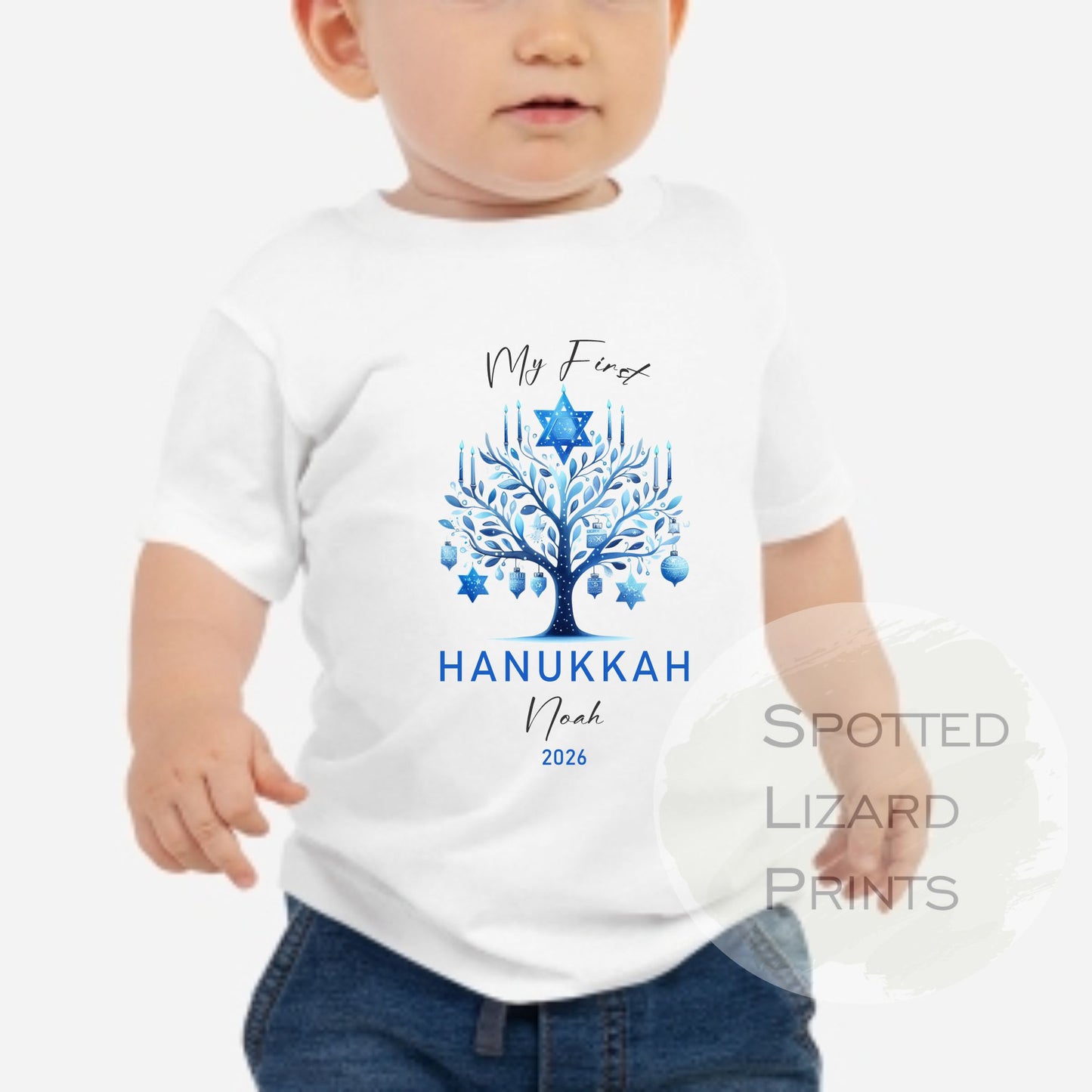 My First Hanukkah Personalised Baby - First Hanukkah sleepsuit - 1st Hanukkah Gift - Jewish Holiday Celebration - Chanukah Gift Baby Outfit