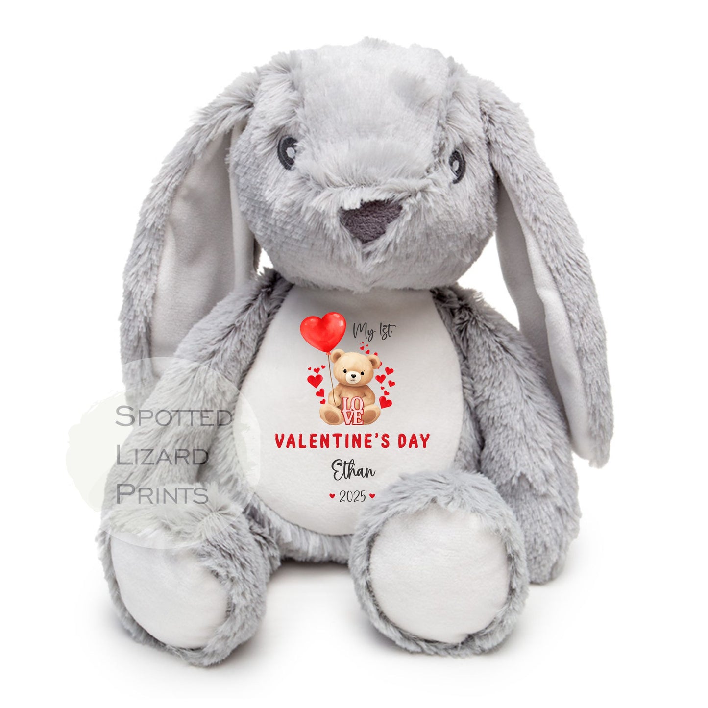 Personalised My First Valentines Day Teddy Gift,  First Valentines Day Soft Toy, Baby's First Valentines Day