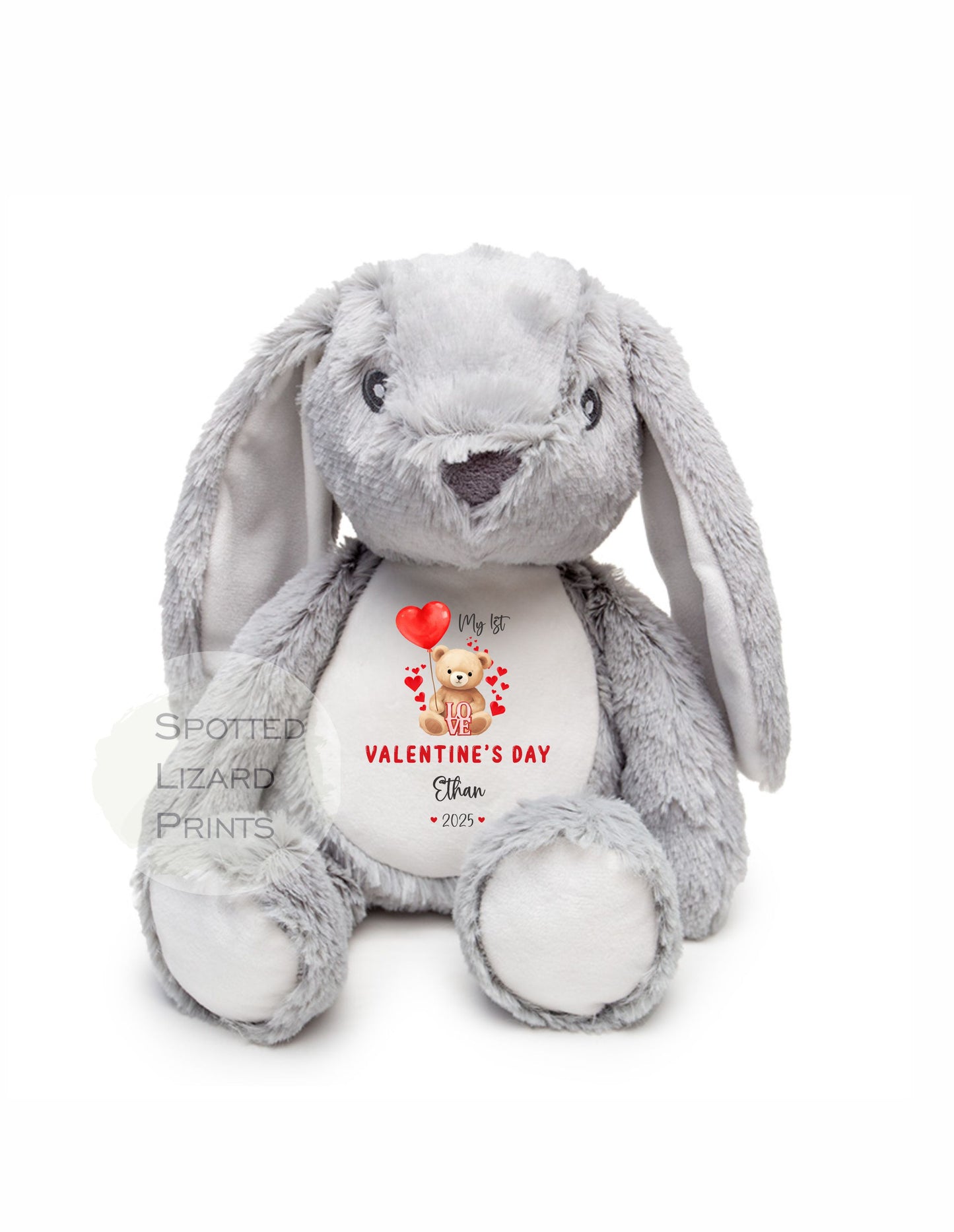 Personalised My First Valentines Day Teddy Gift,  First Valentines Day Soft Toy, Baby's First Valentines Day