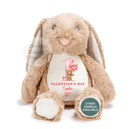 Personalised Valentines Teddy Bear, personalised Valentines Gift, Gift for Girlfriend, Valentines Day soft Toy, Gift for Her