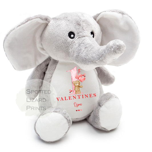 Personalised My First Valentines Day Teddy Gift,  First Valentines Day Soft Toy, Baby's First Valentines Day