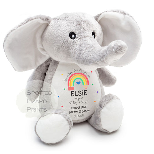 personalised first day of school elephant Teddy