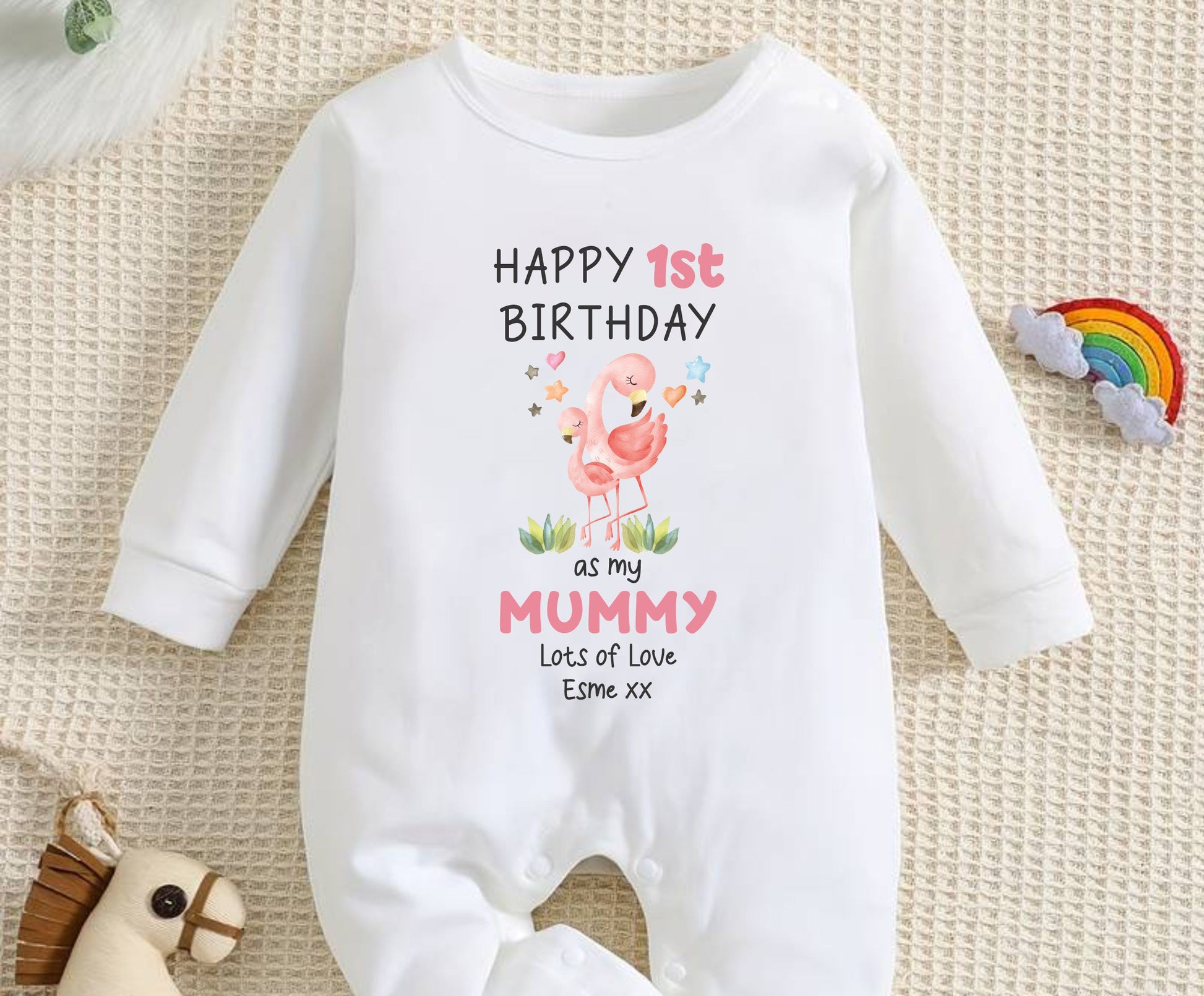 happy birthday mommy personalised baby romper