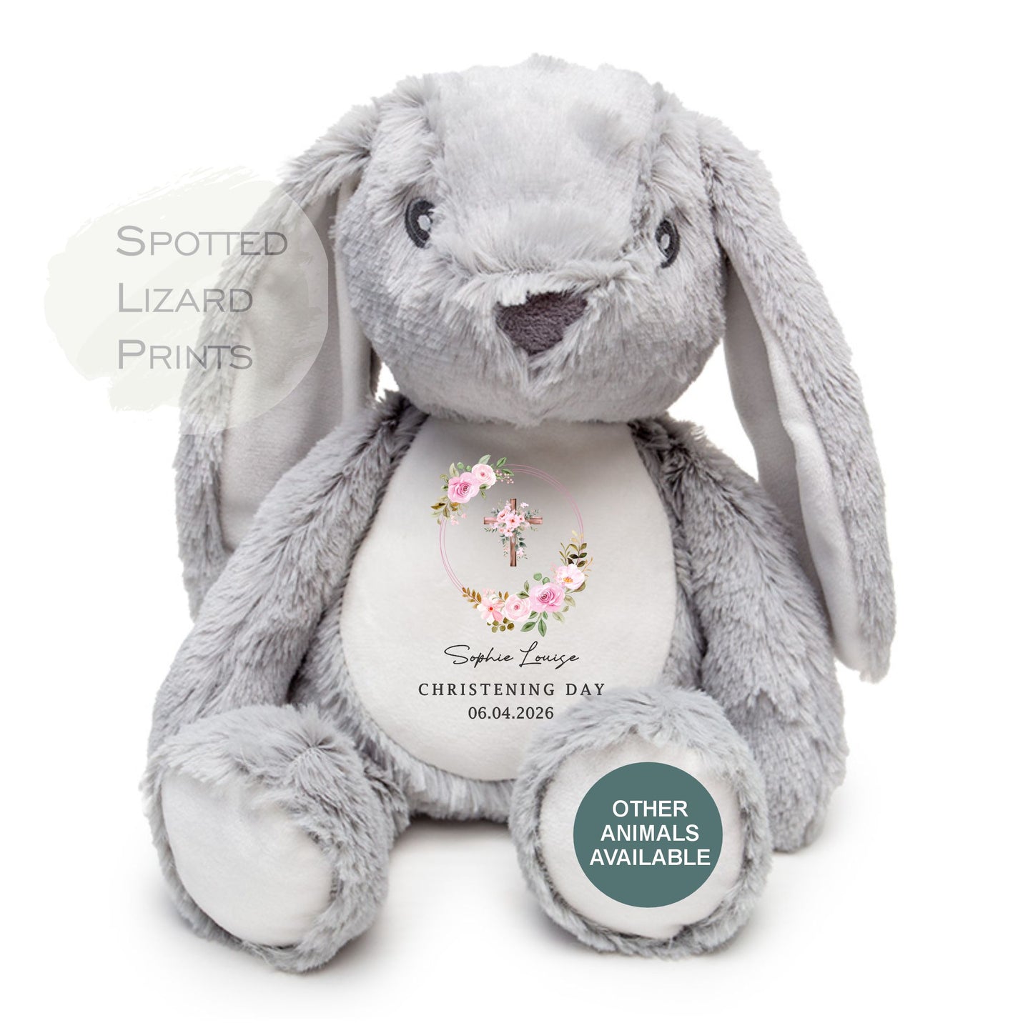 Personalised New Baby Soft Toy Name and Date of Birth - New Baby Gift - Baby Shower - Christening Gift - Baby Girl Baby Boy