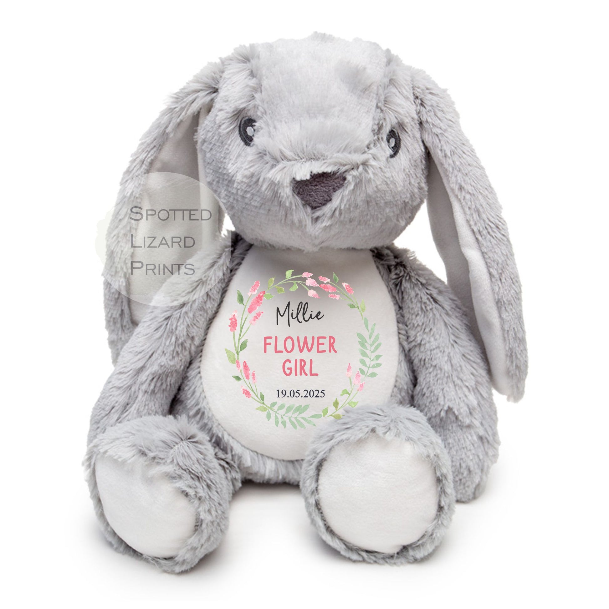 Thankyou teddy for flower girl and bridesmaids. Personalised Teddy for kids.