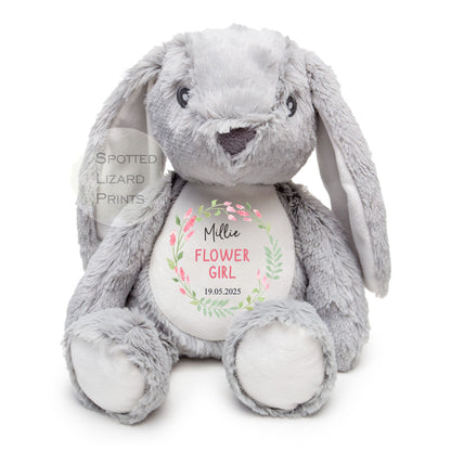 Thankyou teddy for flower girl and bridesmaids. Personalised Teddy for kids.