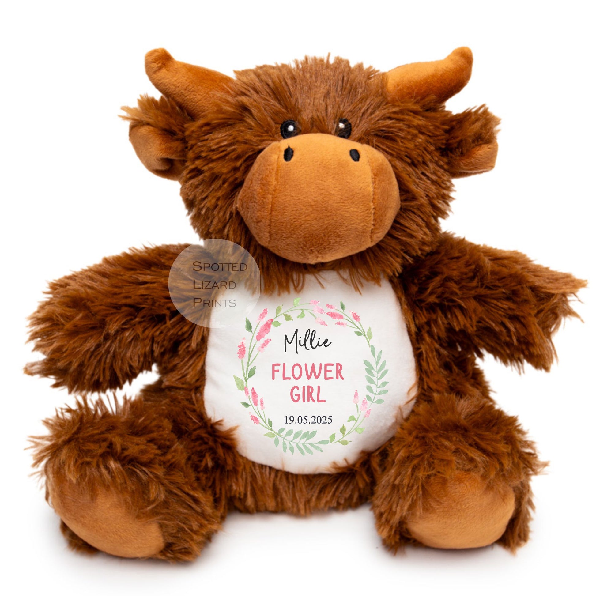 Thankyou teddy for flower girl and bridesmaids. Personalised Teddy for kids.