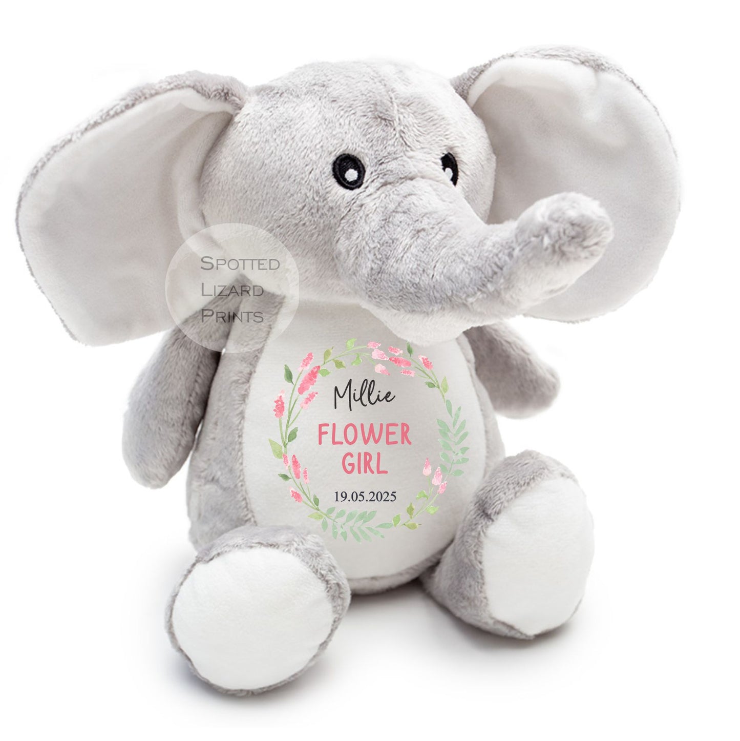 Thankyou teddy for flower girl and bridesmaids. Personalised Teddy for kids.