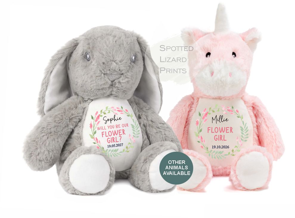 personalised flower girl teddy