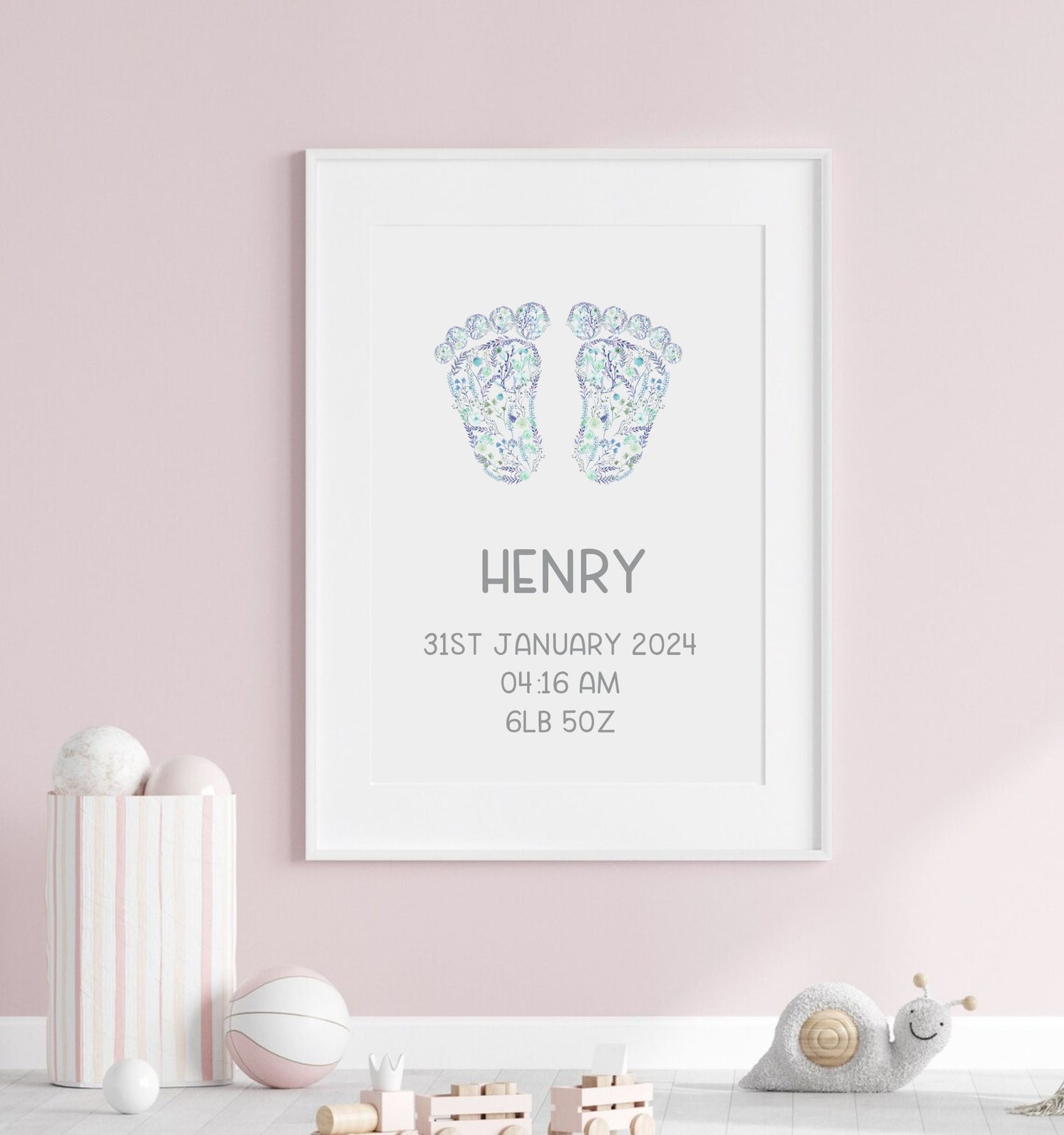 baby footprint nursery decoration