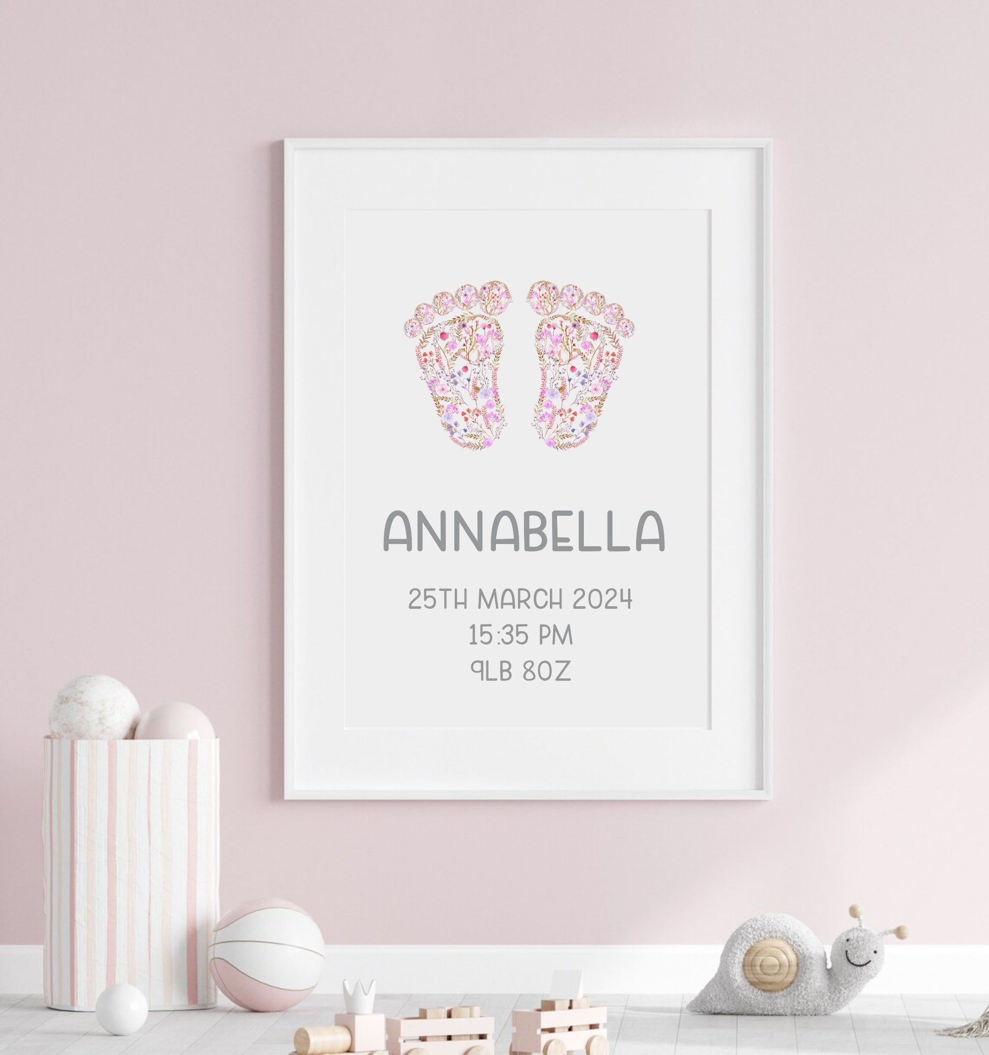 baby nursey personalised wall art gift