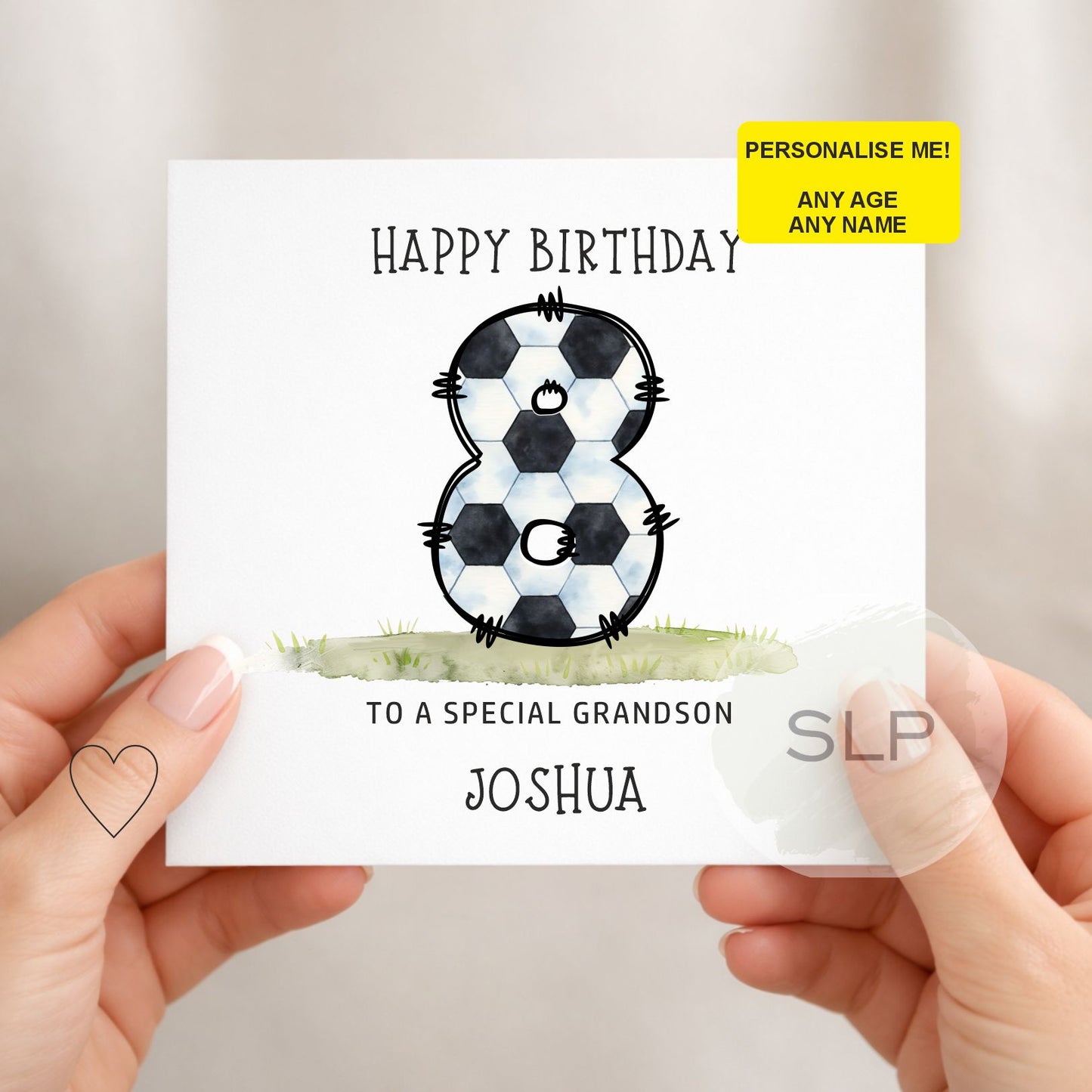 Personalised Football Birthday Card – Any Age Any Name – Custom Number Card – Grandson Son Nephew Brother – Football Fan Birthday