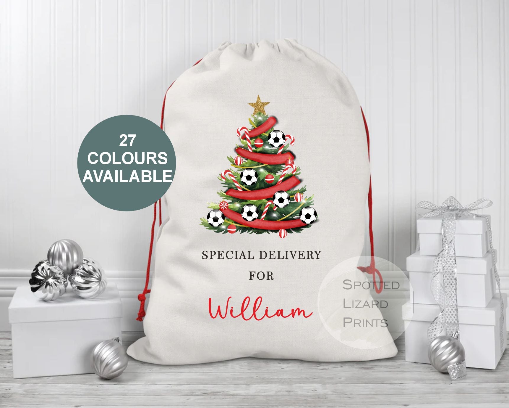 Personalised Football Santa Sack - Santa Sack - Santa sacks personalised - Santa Bag - Personalised Christmas present sack - Christmas gift sacks - Christmas Sack (Copy)