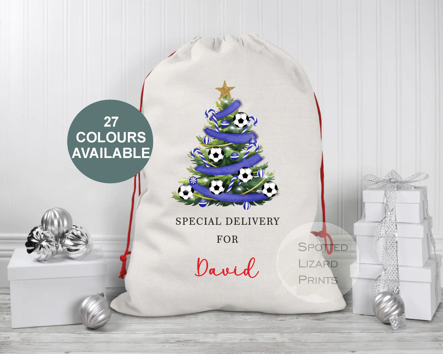 Personalised Football Santa Sack - Santa Sack - Santa sacks personalised - Santa Bag - Personalised Christmas present sack - Christmas gift sacks - Christmas Sack (Copy)