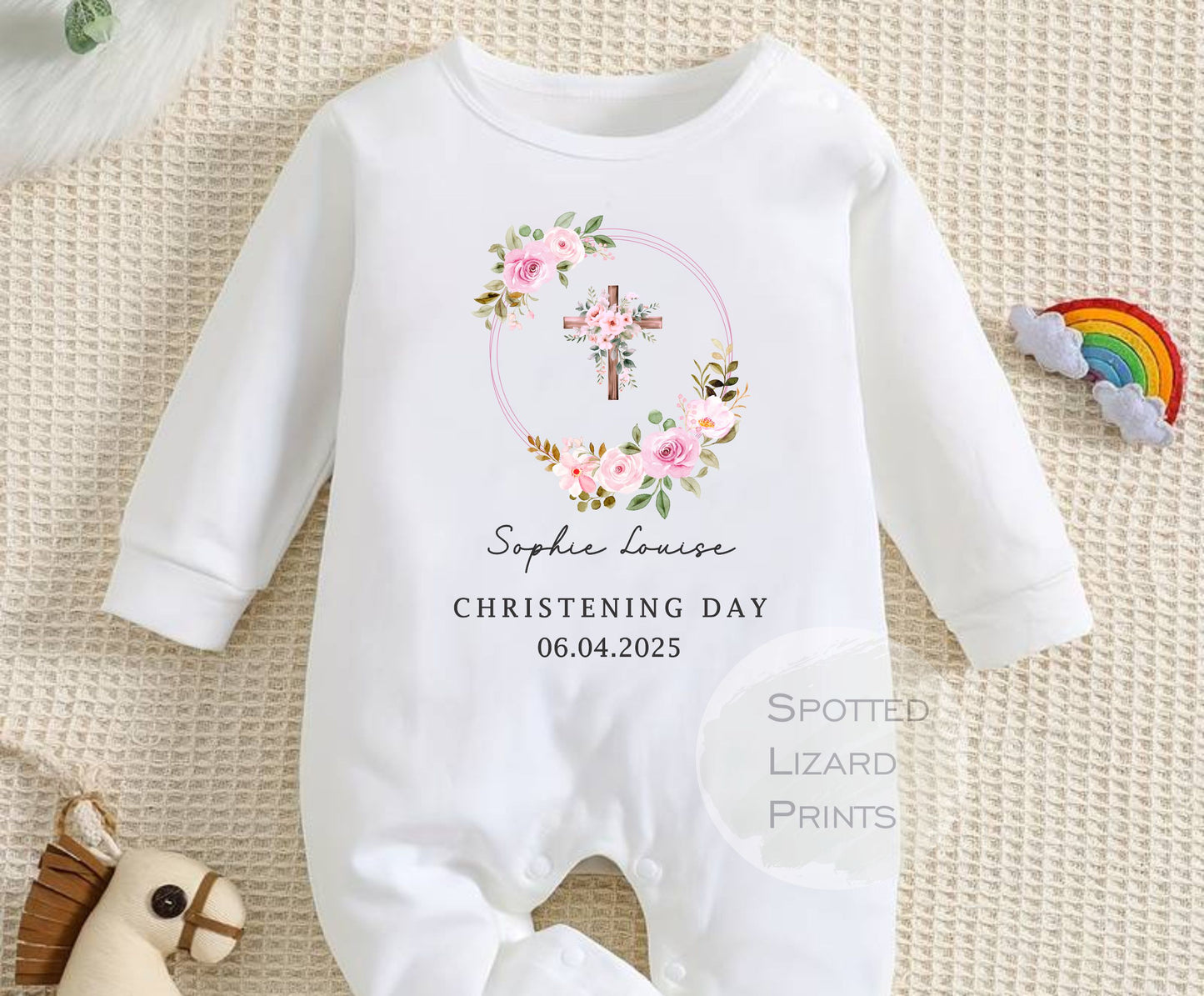 Personalised Christening Day Baby Outfit - On My Christening Day Vest or Rompersuit