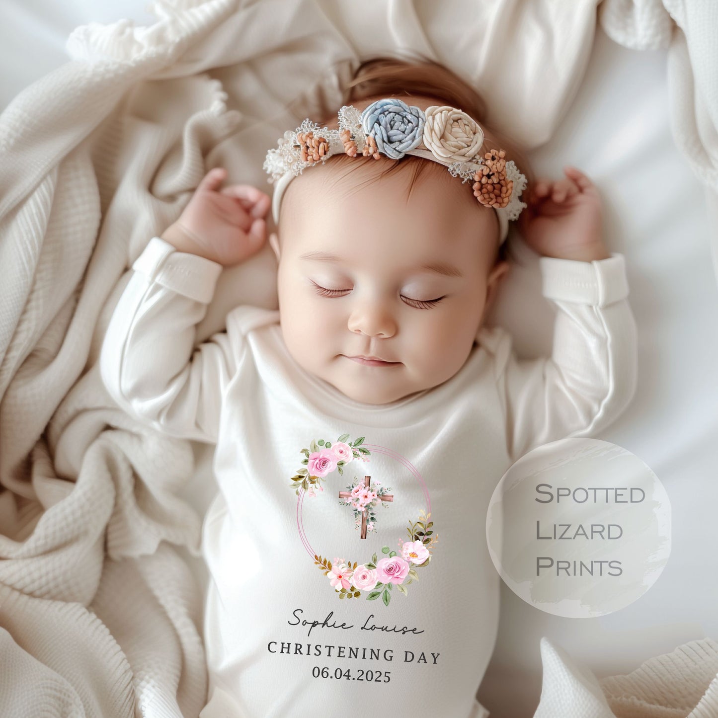 Personalised Christening Day Baby Outfit - On My Christening Day Vest or Rompersuit