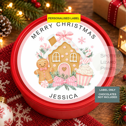 Personalised Christmas Chocolate Tub Sticker, Santa Mail Treat Tub Label, Christmas Eve Sweet Sticker, Kids Xmas Gift