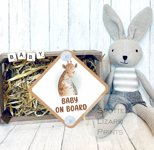 Baby on Board Sign - Child on Board Car sign - Gift for new Mum - Baby announcement - Car window sign