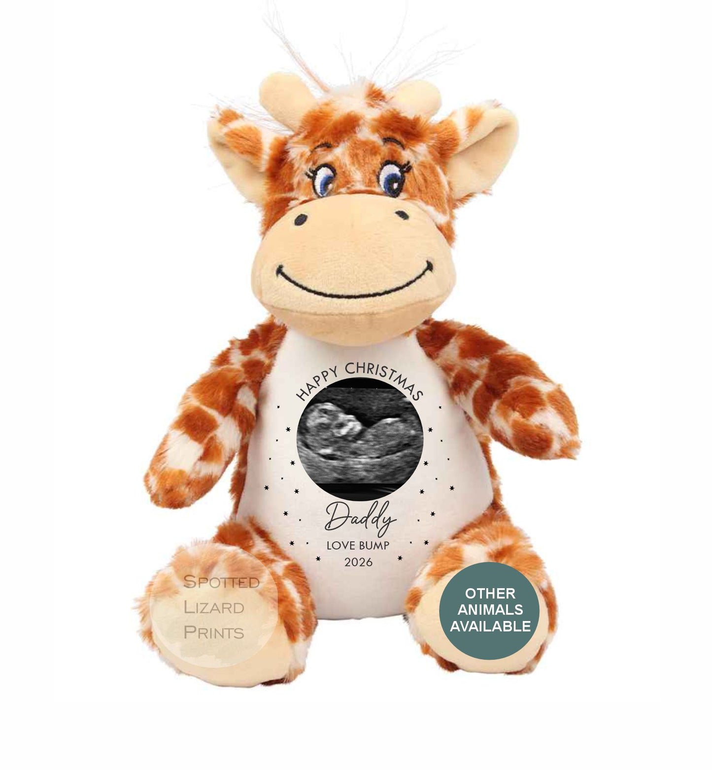 Christmas Gift From Baby to Daddy, Personalised Photo Teddy, First Christmas Daddy Gift, Baby Scan Teddy Bear, New Dad Xmas Keepsake