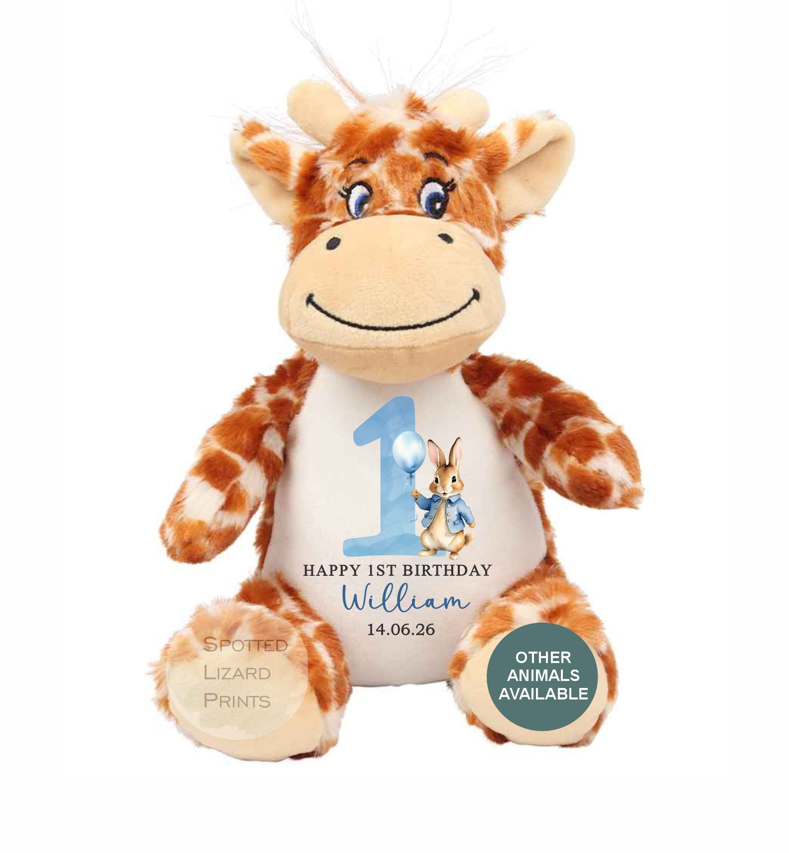 Personalised First Birthday , 1st Birthday Gift Boy Teddy, 1st Baby Boy, Birthday Present, Personalised 1st Birthday Soft Toy
