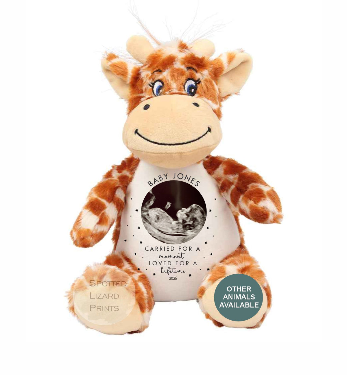 Personalised Baby Loss Memorial Teddy with Scan Photo, Baby Name, Miscarriage Keepsake, Pregnancy Loss Memorial Gift, Bereavement Gift
