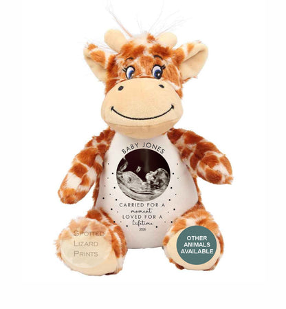 Personalised Baby Loss Memorial Teddy with Scan Photo, Baby Name, Miscarriage Keepsake, Pregnancy Loss Memorial Gift, Bereavement Gift