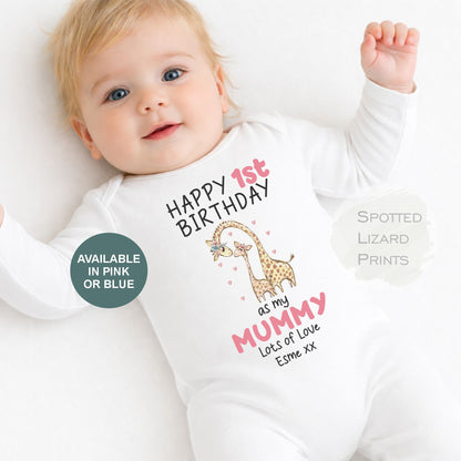 Happy First Birthday MUMMY Baby Outfit (First Birthday 1st Birthday Mummy Mum Birthday)