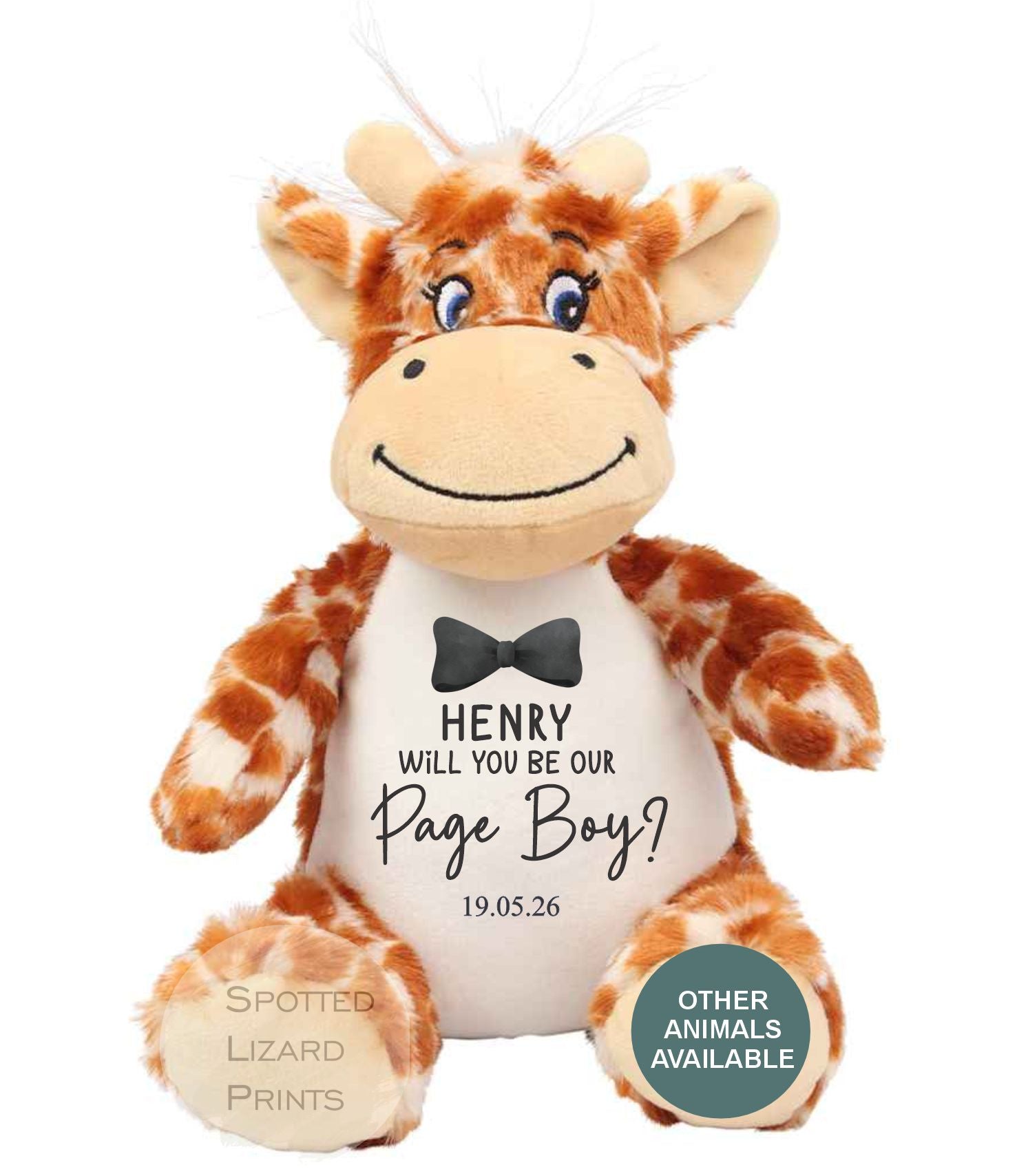 Thankyou teddy for page boys. Personalised Teddy for kids.