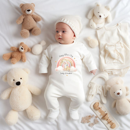 Happy fathers day as my Daddy white Baby clothing