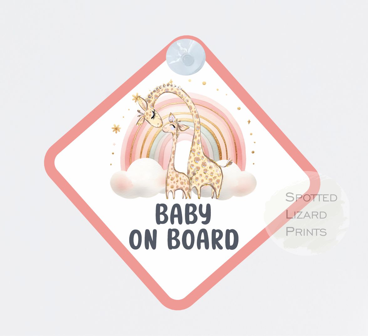 Giraffe new Baby on board car sign