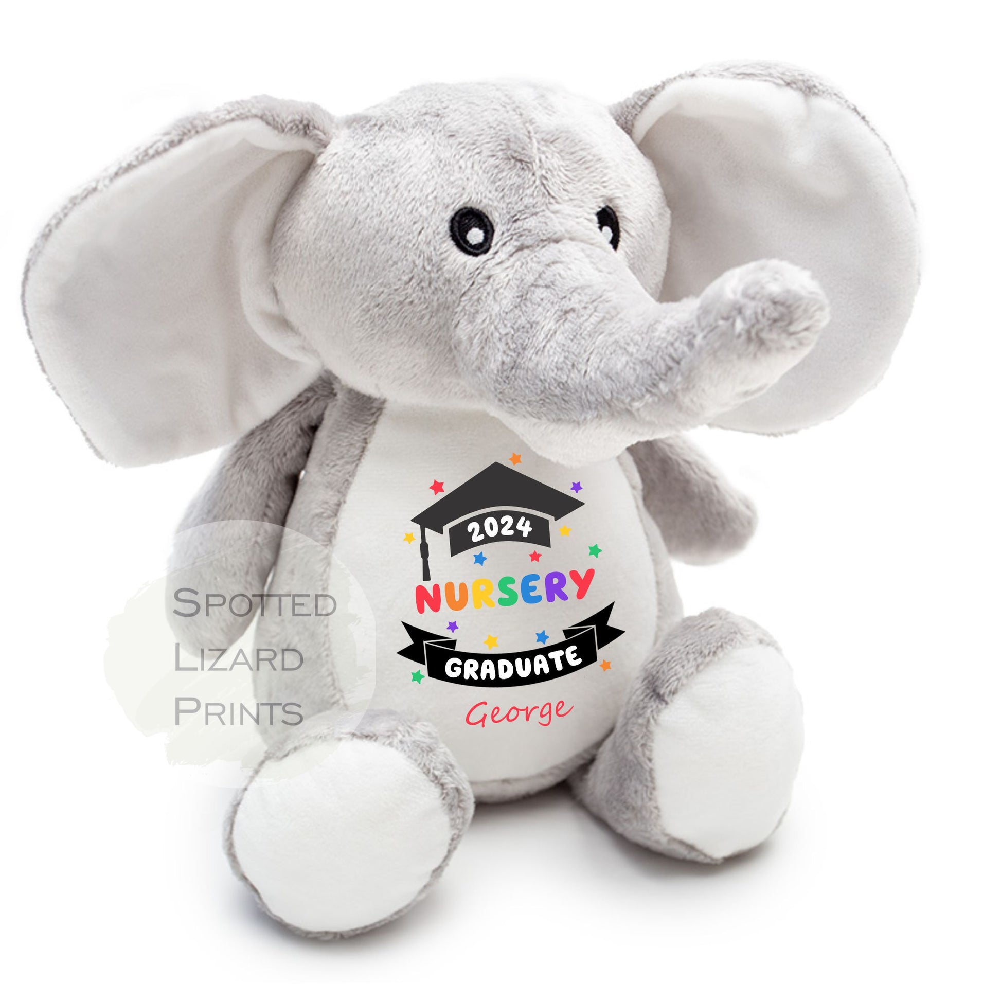 personalised elephant graduation soft toy