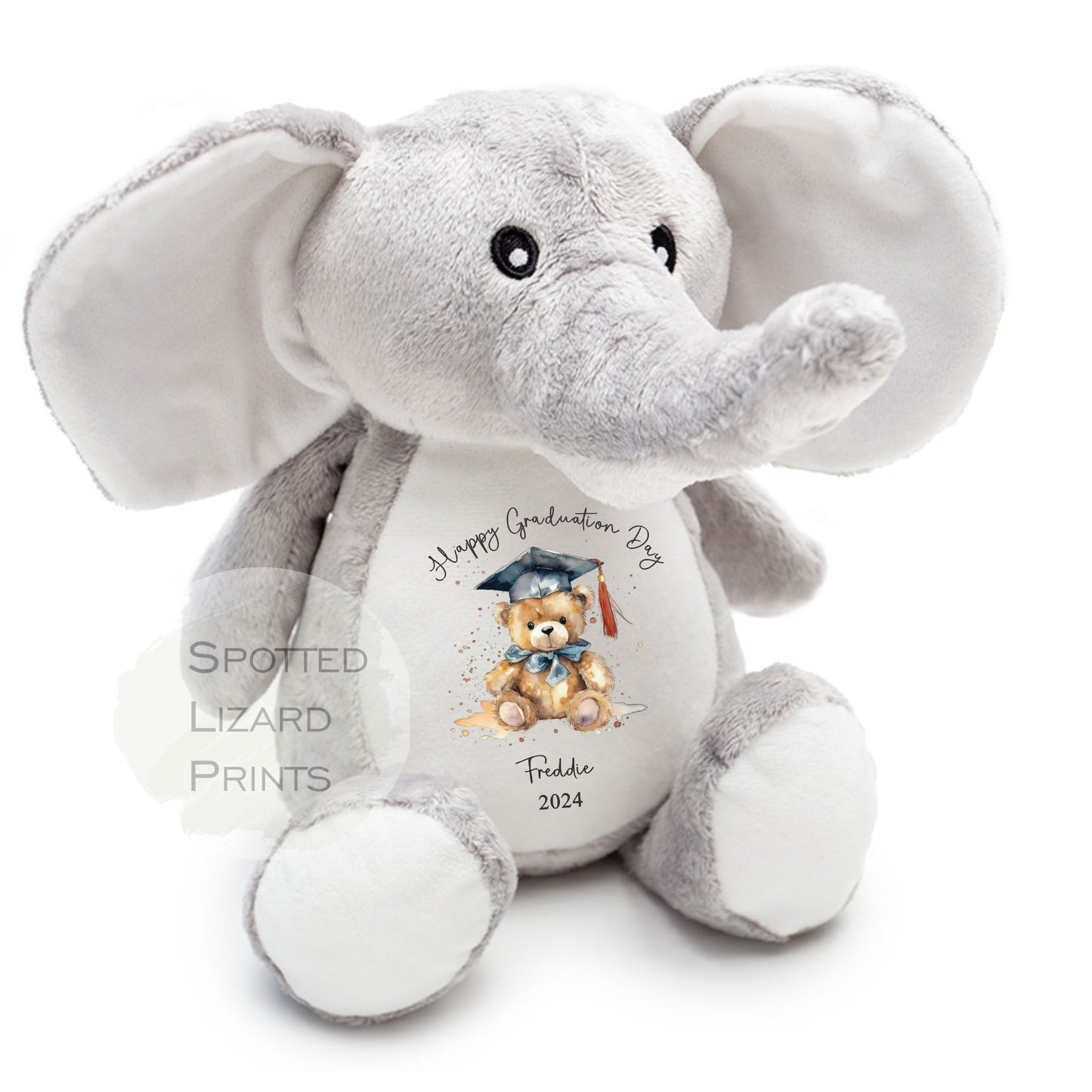 elephant soft toy personalised for graduation