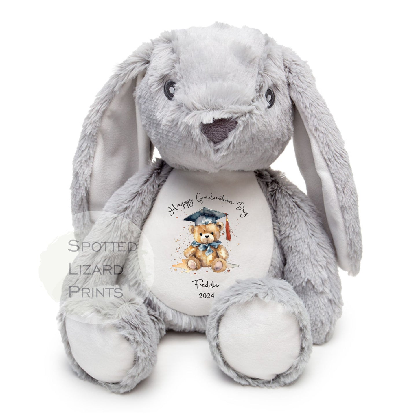 rabbit soft toy personalised for graduation