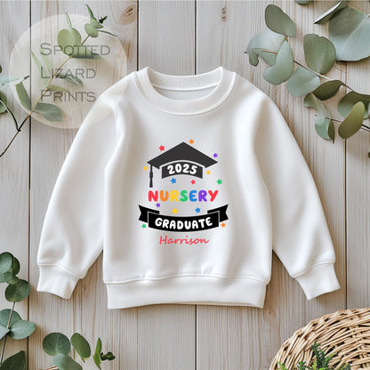 Personalised Nursery Graduation Kids Sweatshirt - Nursery Sweatshirt, Preschool Sweatshirt, Nursery Leaver, Preschool Leaver Kids Graduation