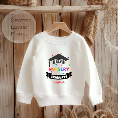 Personalised Nursery Graduation Kids Sweatshirt - Nursery Sweatshirt, Preschool Sweatshirt, Nursery Leaver, Preschool Leaver Kids Graduation