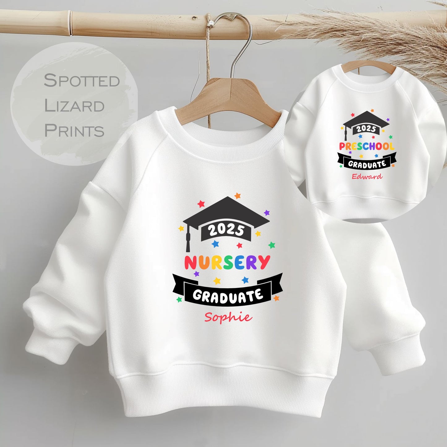 Personalised Nursery Graduation Kids Sweatshirt - Nursery Sweatshirt, Preschool Sweatshirt, Nursery Leaver, Preschool Leaver Kids Graduation