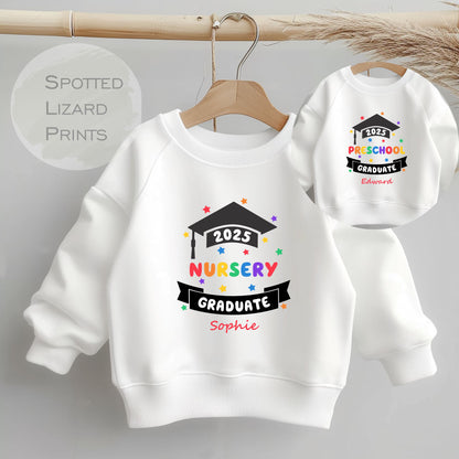 Personalised Nursery Graduation Kids Sweatshirt - Nursery Sweatshirt, Preschool Sweatshirt, Nursery Leaver, Preschool Leaver Kids Graduation