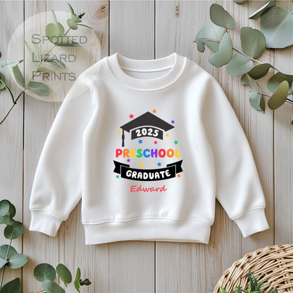 Personalised Nursery Graduation Kids Sweatshirt - Nursery Sweatshirt, Preschool Sweatshirt, Nursery Leaver, Preschool Leaver Kids Graduation