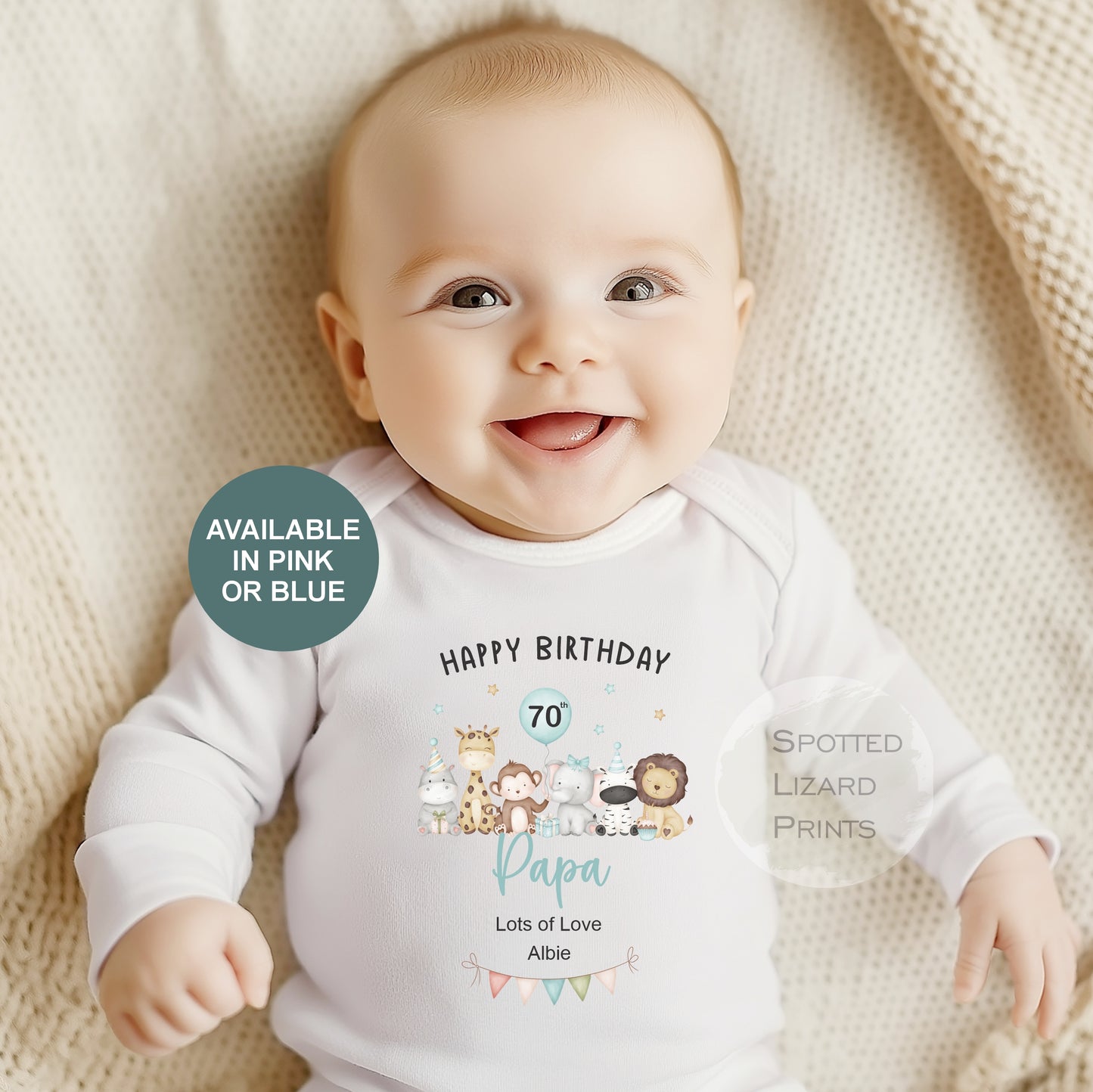 Happy 60th Birthday Grandad, 60th Birthday, My Grandad 60th Grandpa Birthday Papa Birthday, Sleepsuit Baby vest 50th 60th 70th 80th Birthday