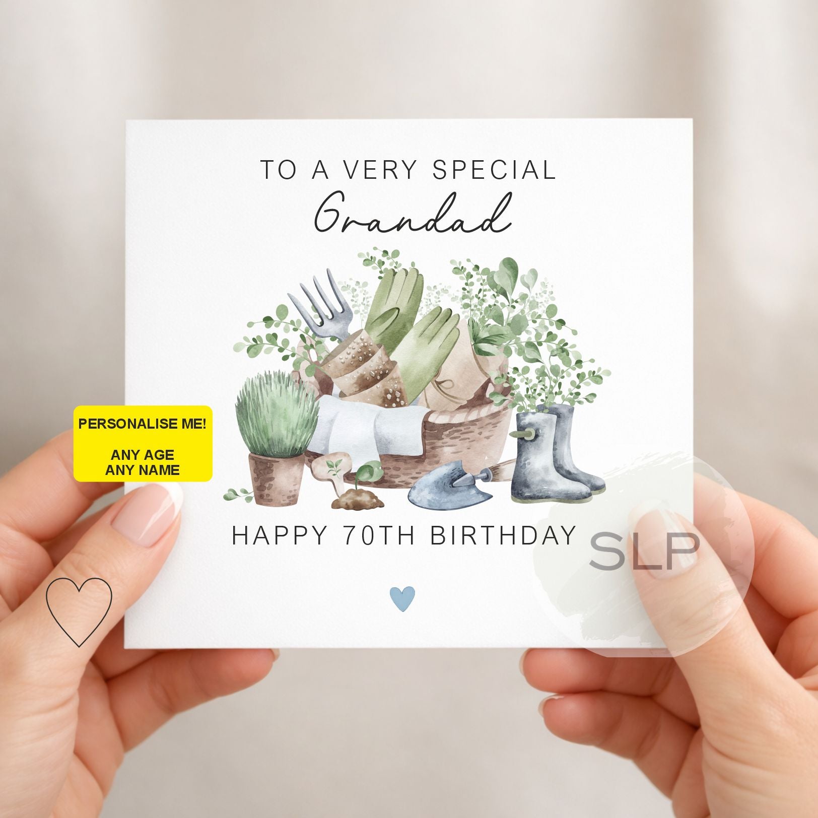 Personalised Grandad Birthday Card, Gardening Birthday Card for Grandad, Any Age Custom Name, Garden Lover Birthday, Grandpa Gardener Card