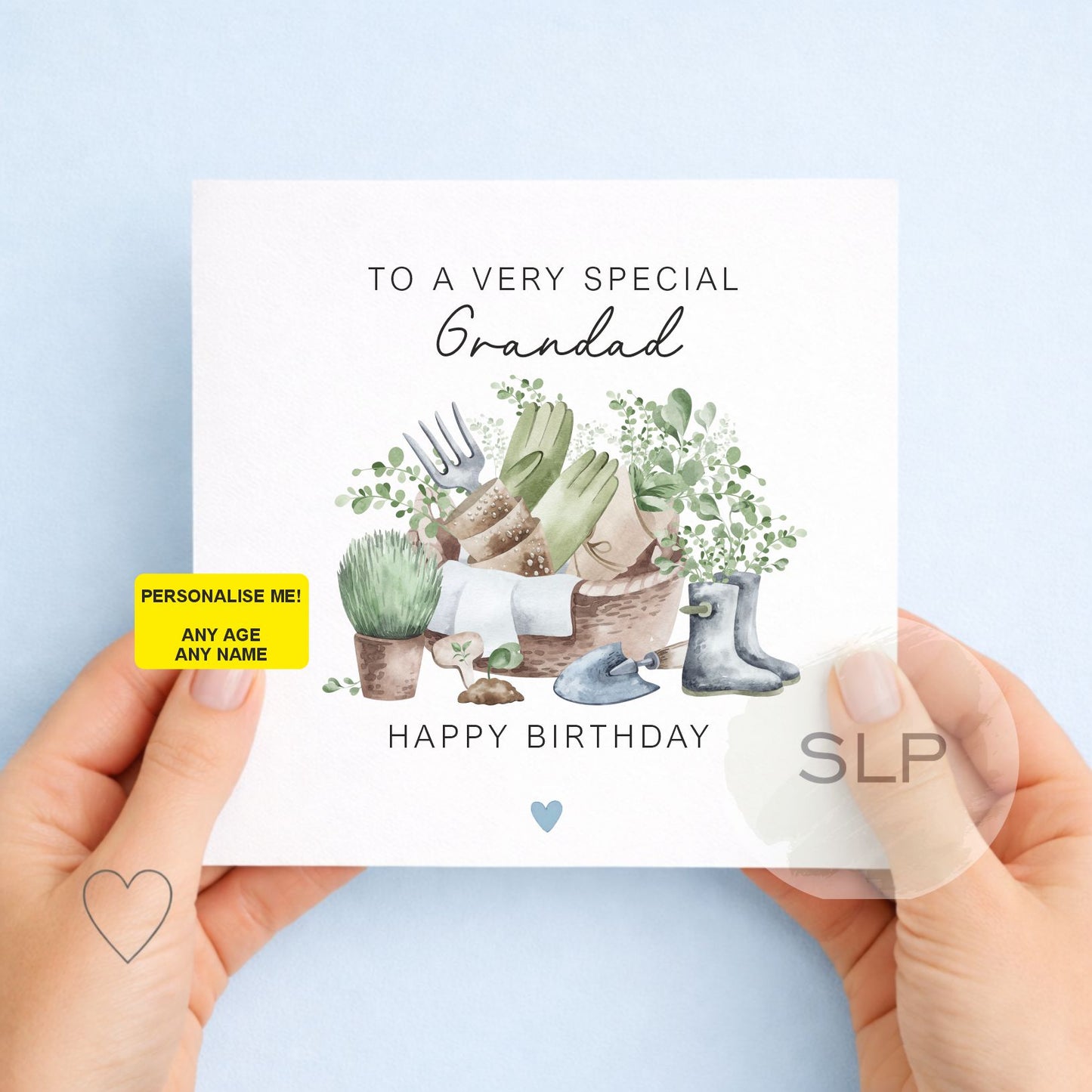 Personalised Grandad Birthday Card, Gardening Birthday Card for Grandad, Any Age Custom Name, Garden Lover Birthday, Grandpa Gardener Card
