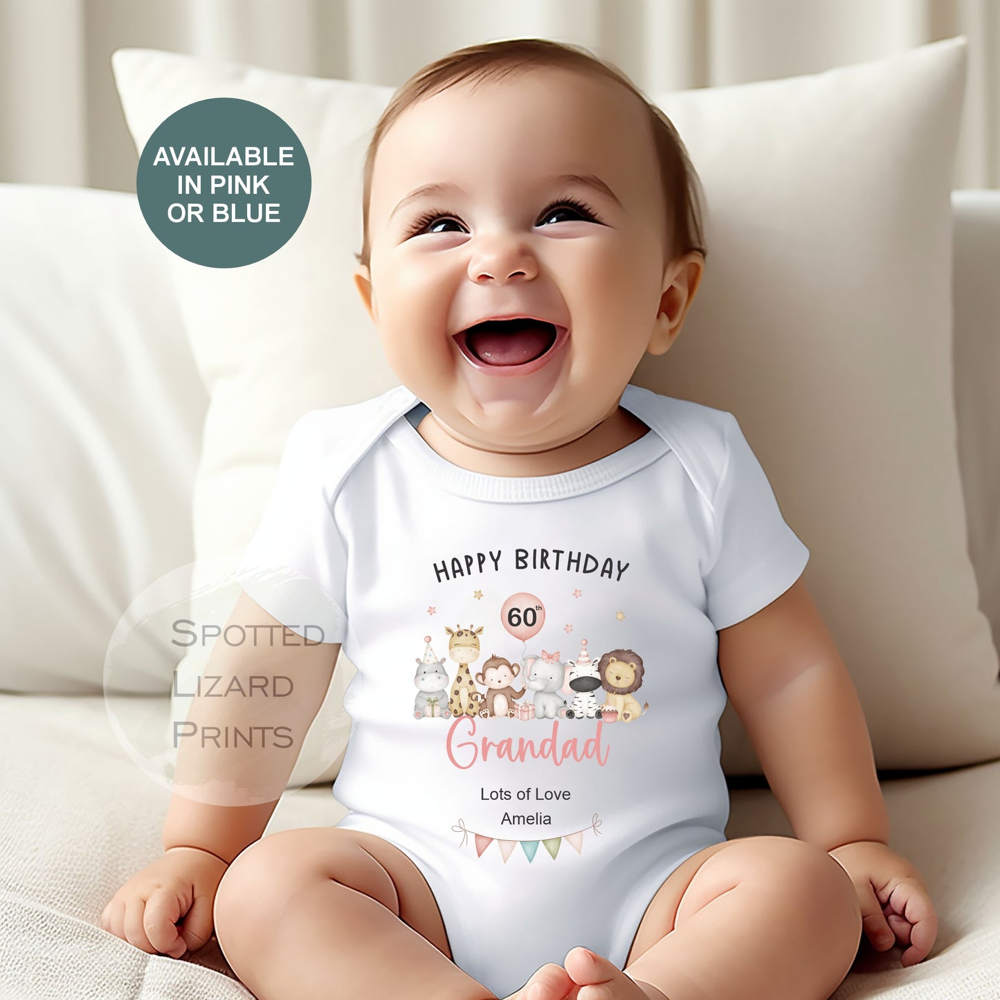Happy 60th Birthday Grandad, 60th Birthday, My Grandad 60th Grandpa Birthday Papa Birthday, Sleepsuit Baby vest 50th 60th 70th 80th Birthday