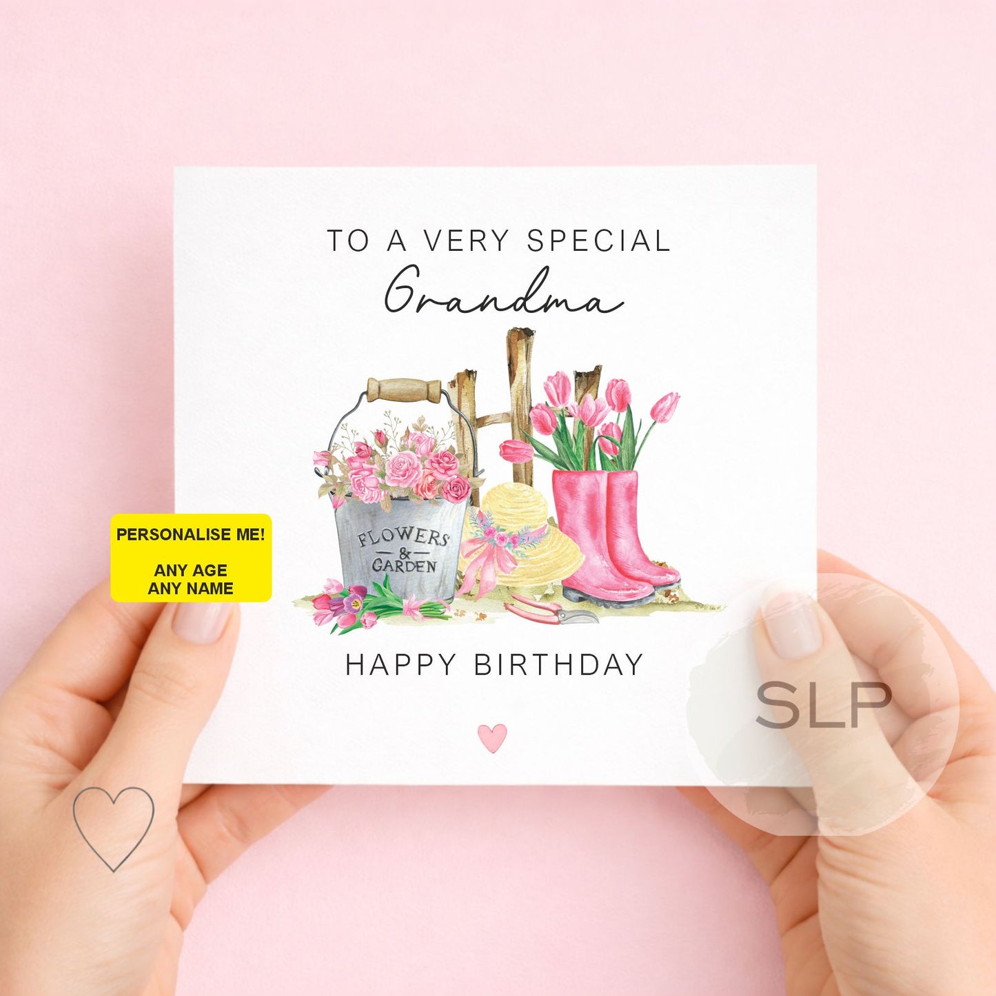 Personalised Grandma Birthday Card, Gardening Birthday Card, Any Age Custom Name Card, Nanny Nan Gran Birthday Card, Garden Lover Birthday