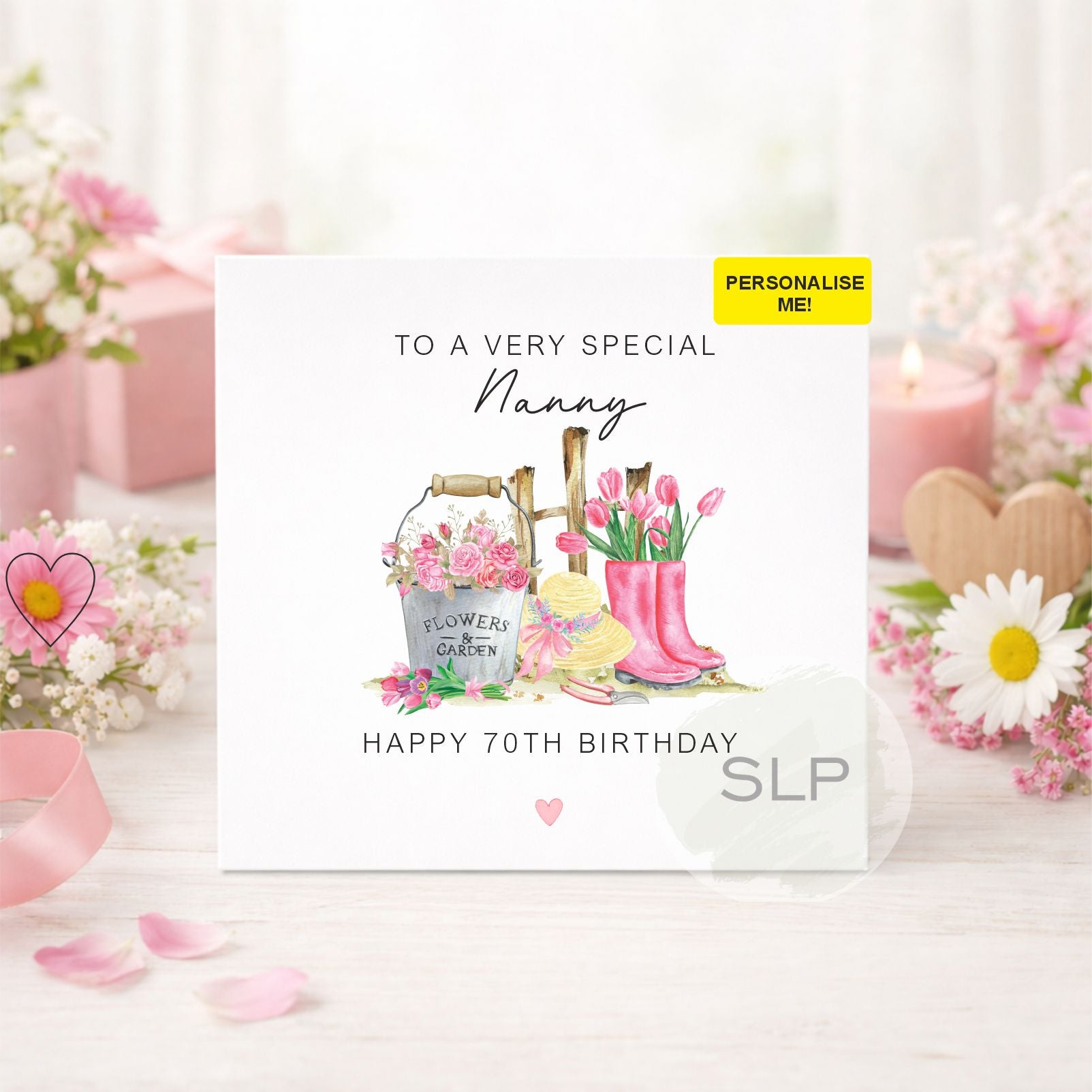 Personalised Grandma Birthday Card, Gardening Birthday Card, Any Age Custom Name Card, Nanny Nan Gran Birthday Card, Garden Lover Birthday