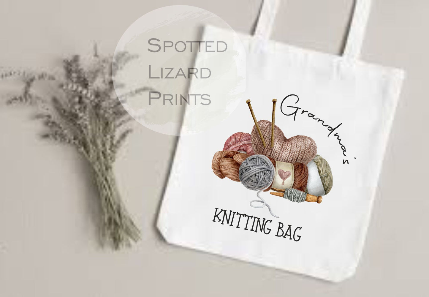 Personalised Knitting Bag - Grandma's Knitting Bag - Nannies Knitting Bag - Craft Bag